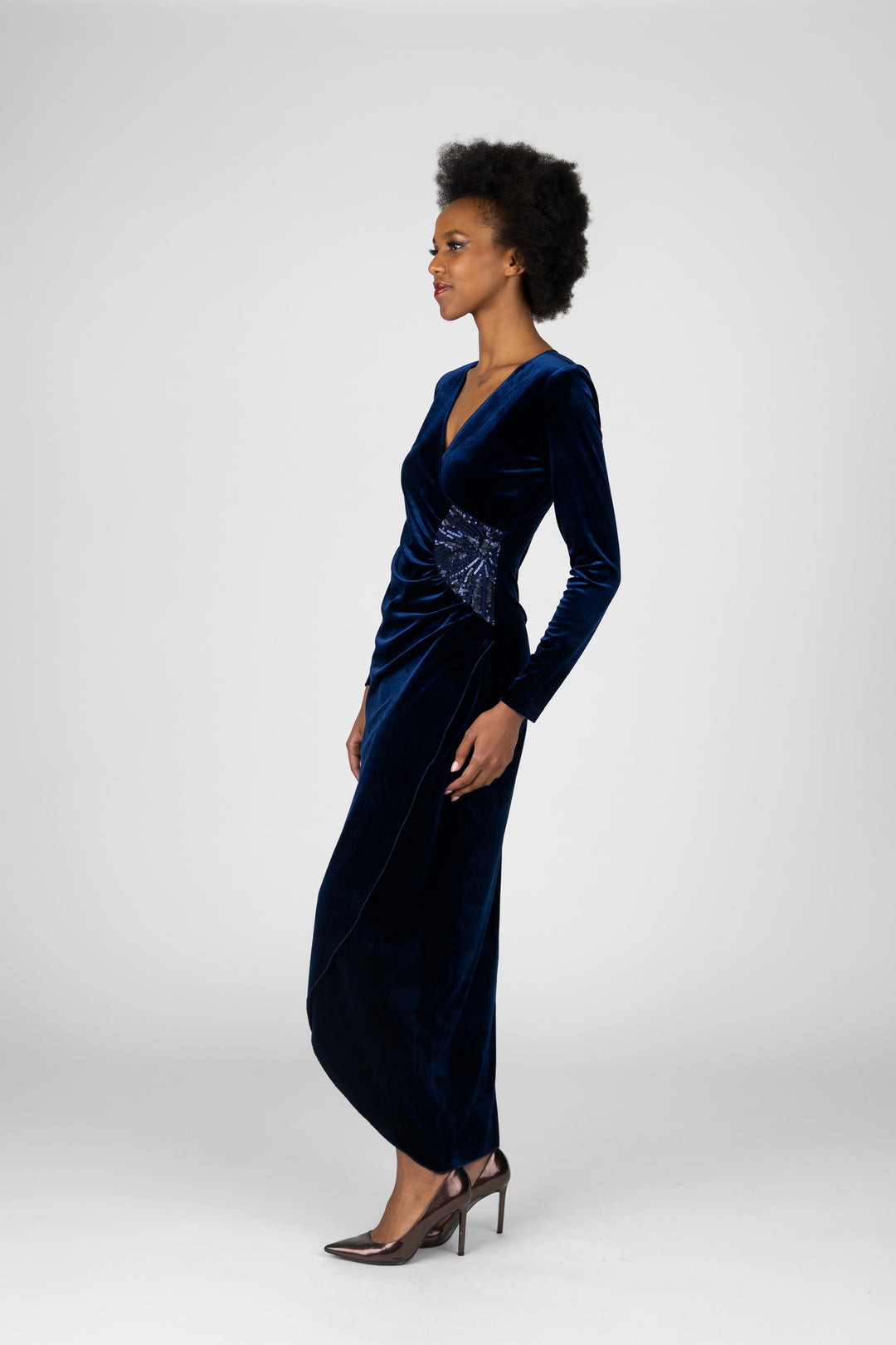 GRETA V-Neck Wrap Gown