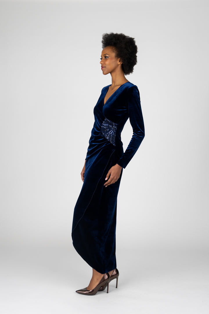 GRETA V-Neck Wrap Gown