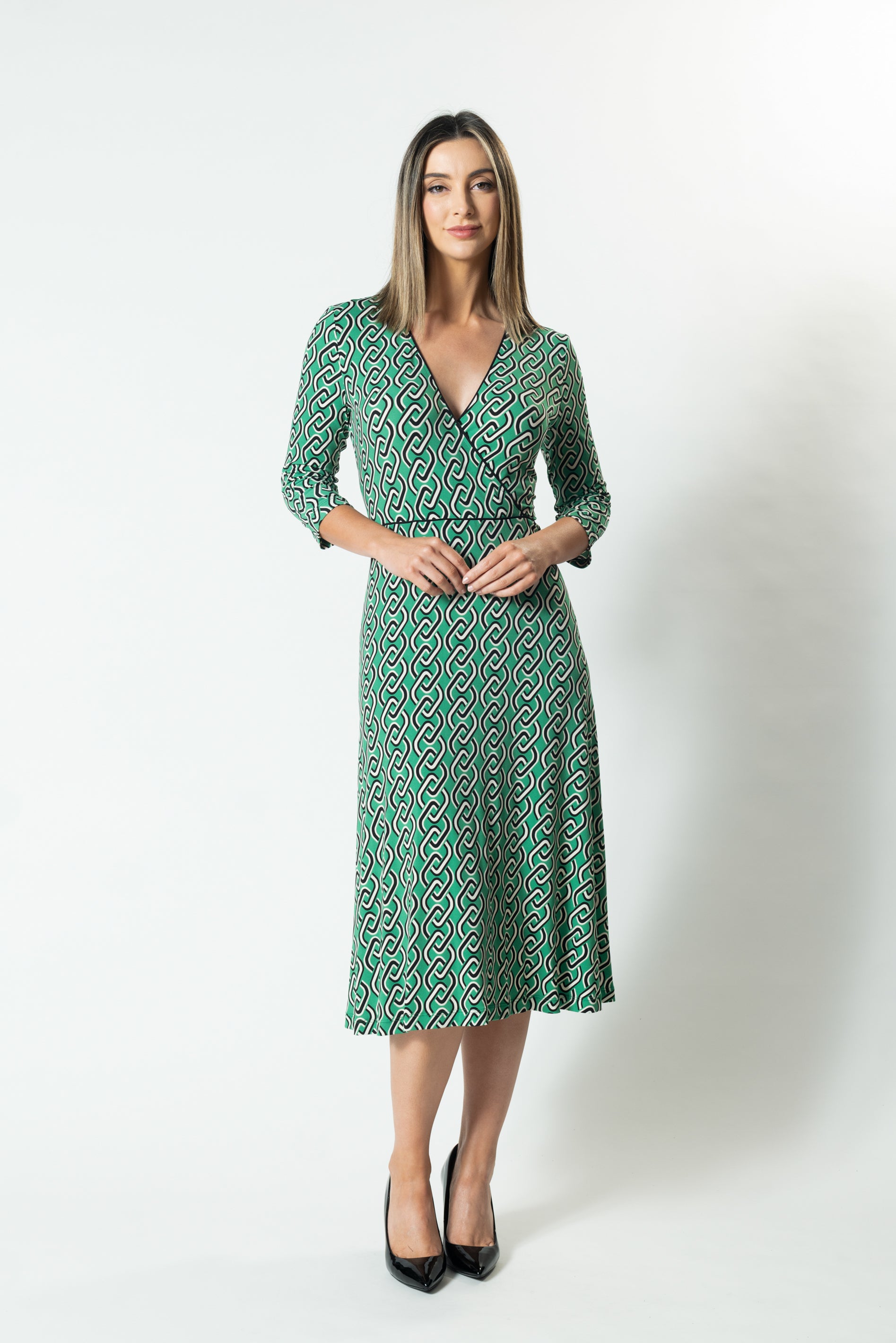 HORIZONS Wrap Front A Line Dress