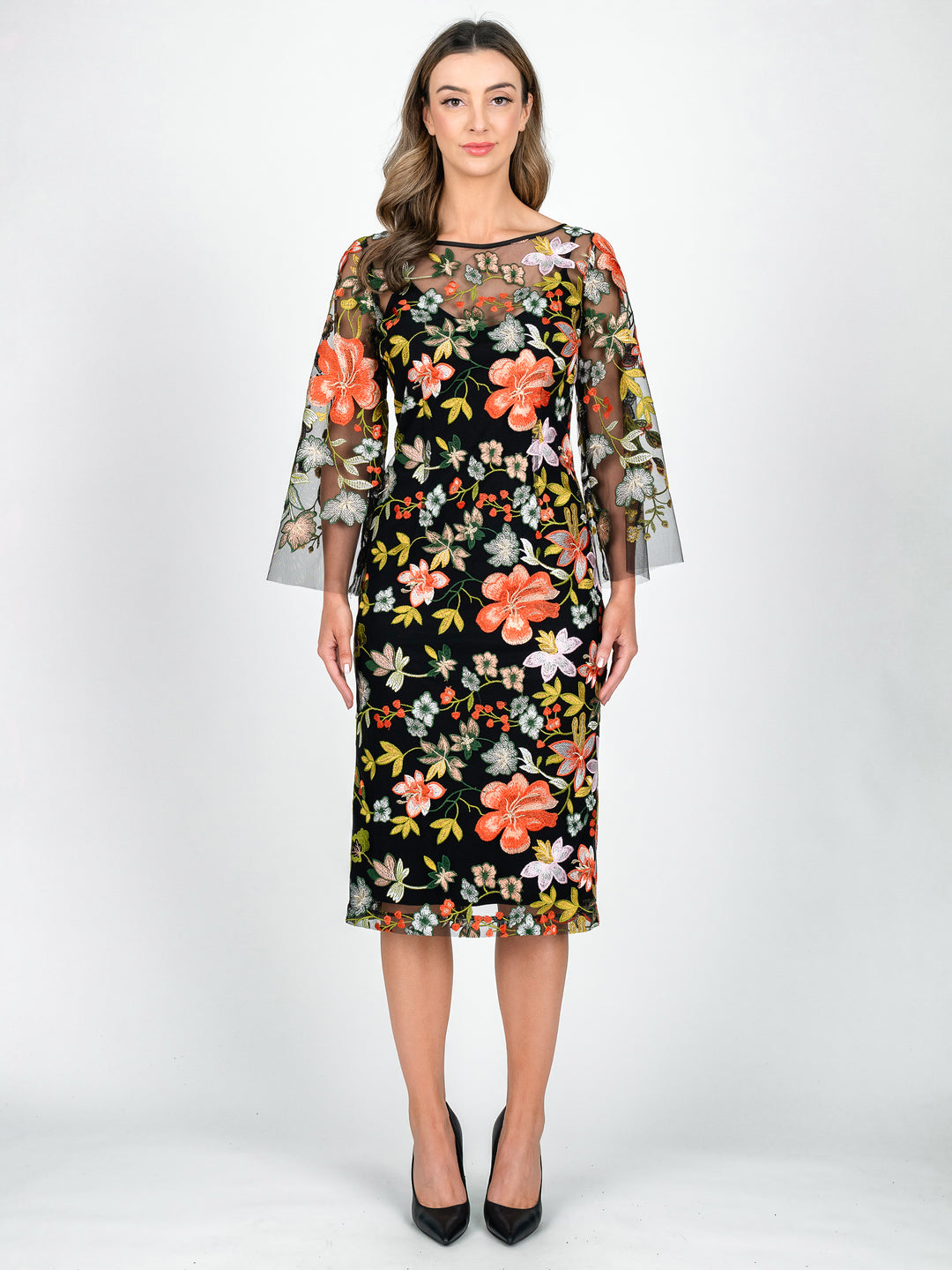 Lisa Barron | LOTUS Bell Sleeve Cocktail Dress | Australian Made Lisa Barron | LOTUS Bell Sleeve Cocktail Dress | Australian Made