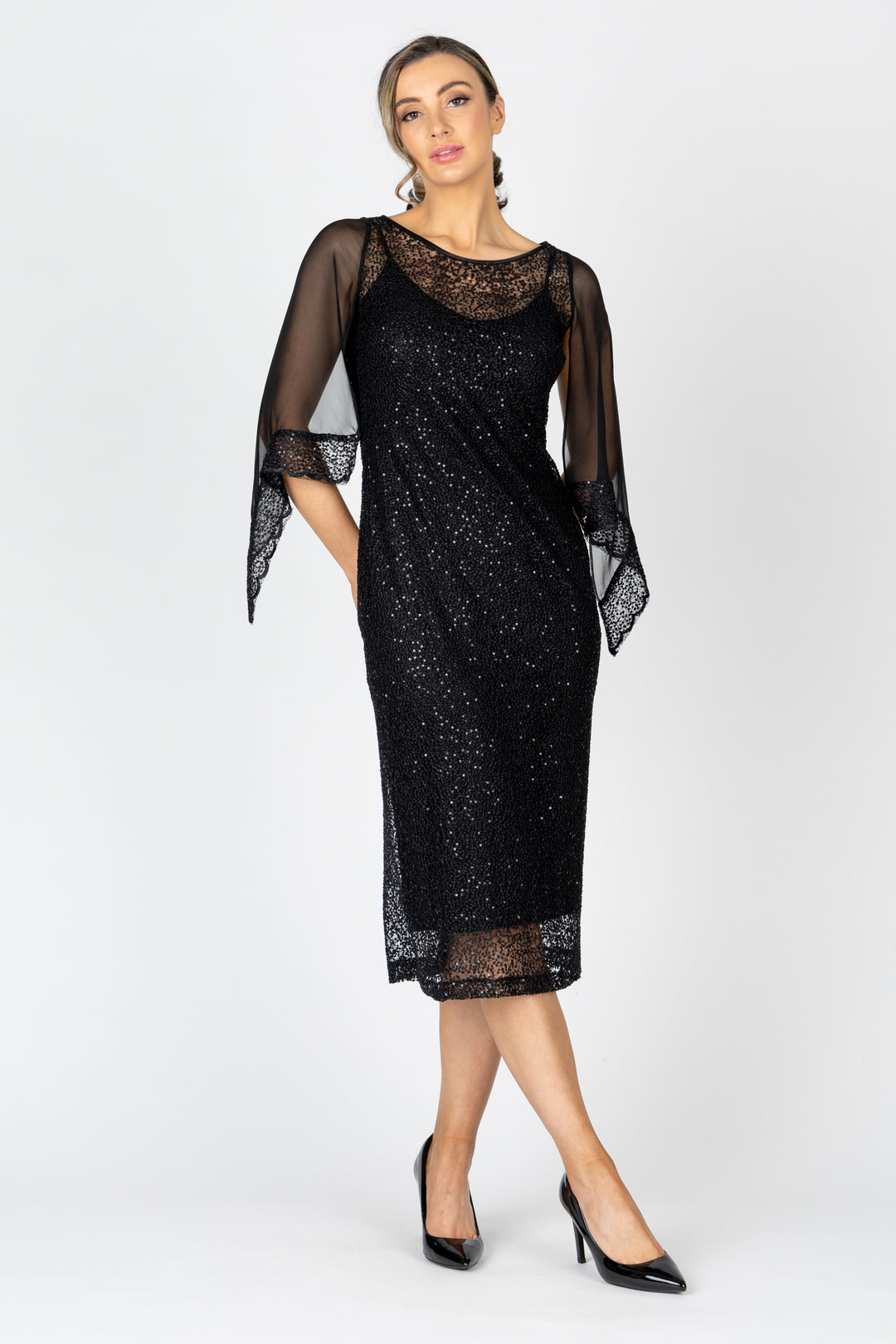 Knee Length Cocktail Midi Dress With Sleeves Lisa Barron LUXE Silk Sleeve Cocktail Dress Made In Melbourne Knee Length Cocktail Midi Dress With Sleeves Lisa Barron LUXE Silk Sleeve Cocktail Dress Made In Melbourne