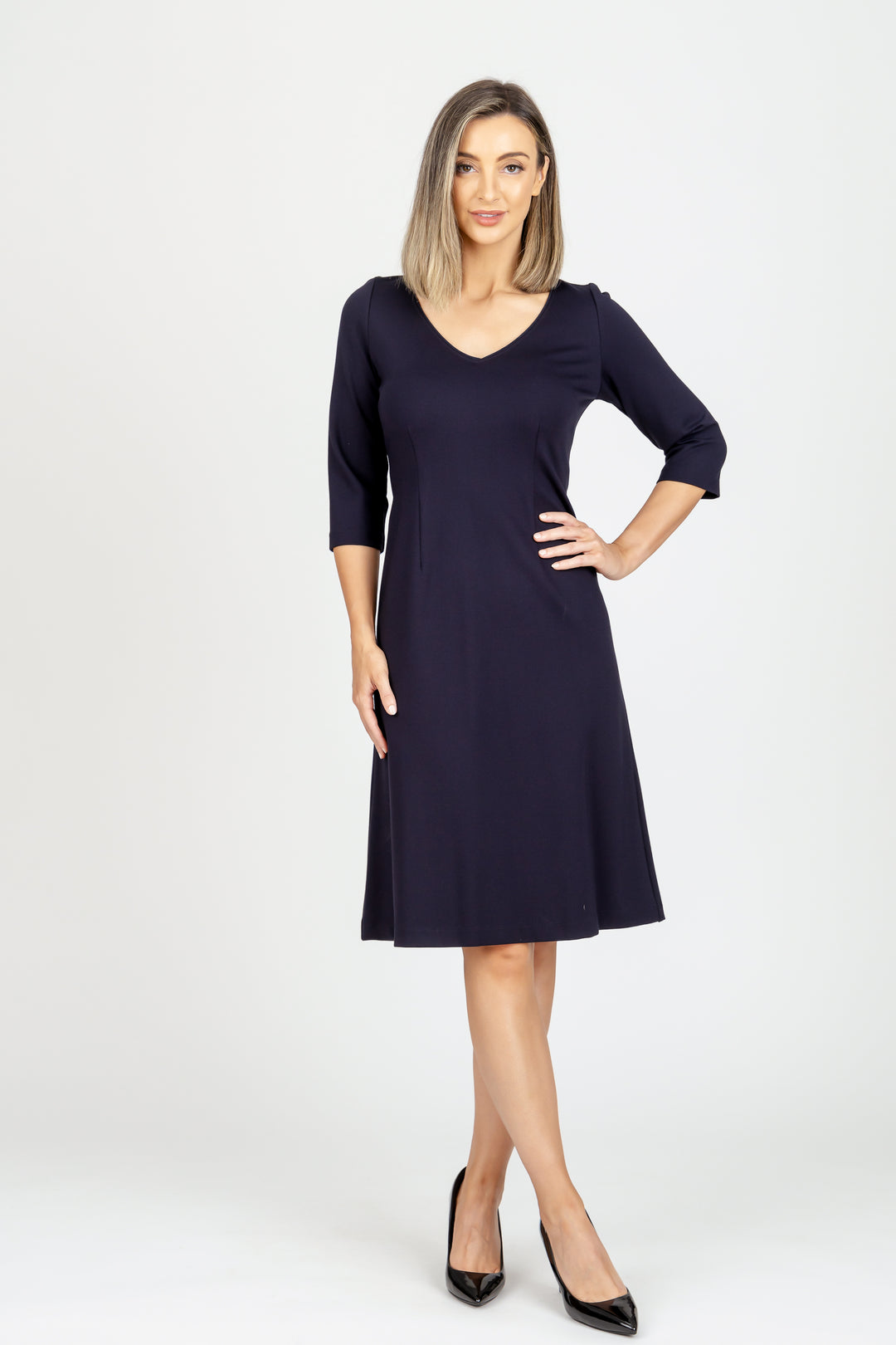 Lisa Barron | MIM 3/4 Sleeve A-Line Dress | Made in Melbourne Lisa Barron | MIM 3/4 Sleeve A-Line Dress | Made in Melbourne
