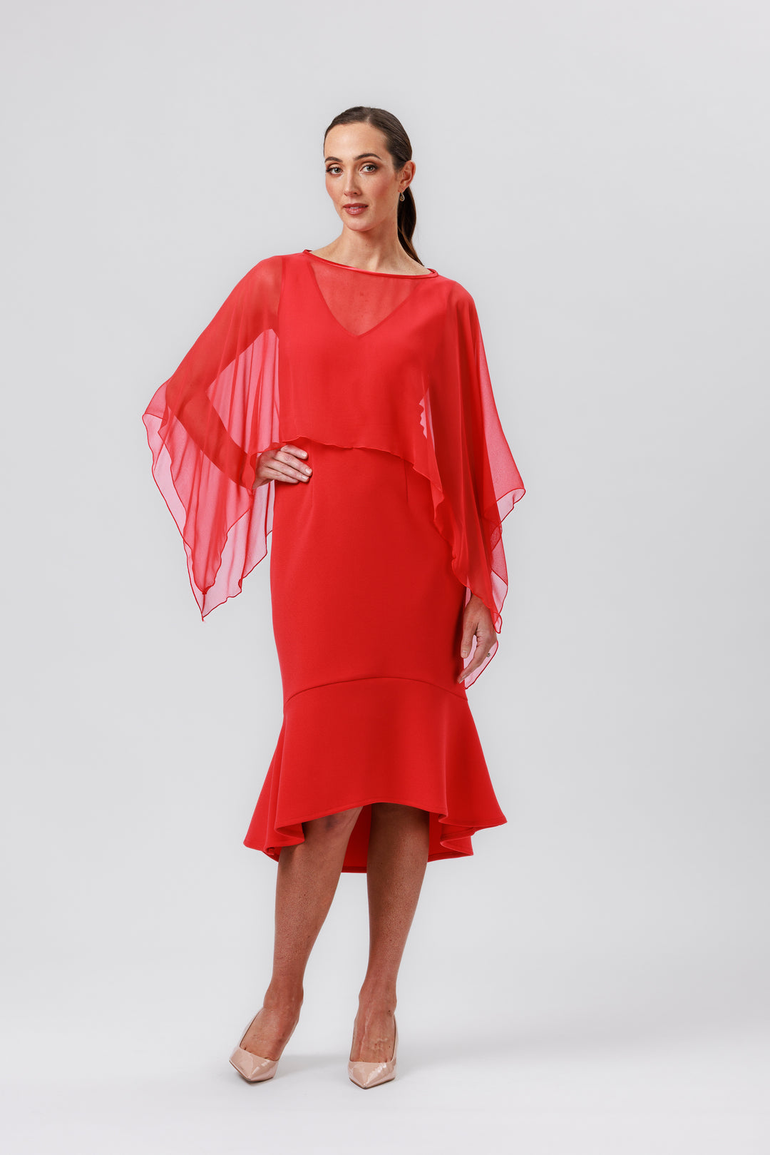 MIM Bond Flute Hem Cocktail Dress