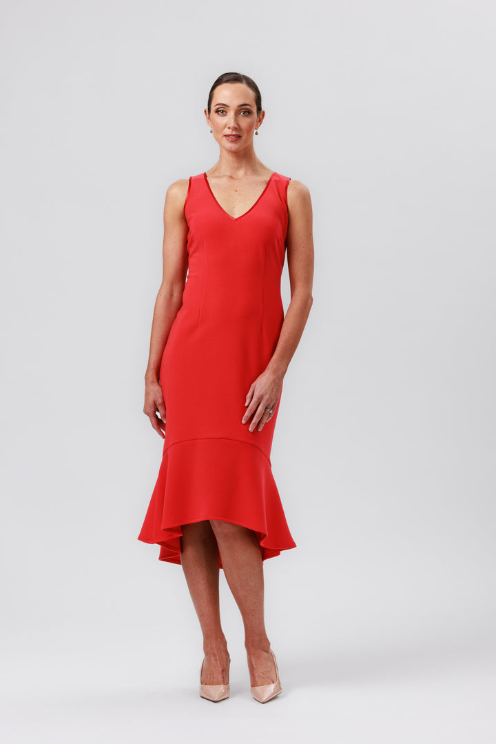 MIM Bond Flute Hem Cocktail Dress