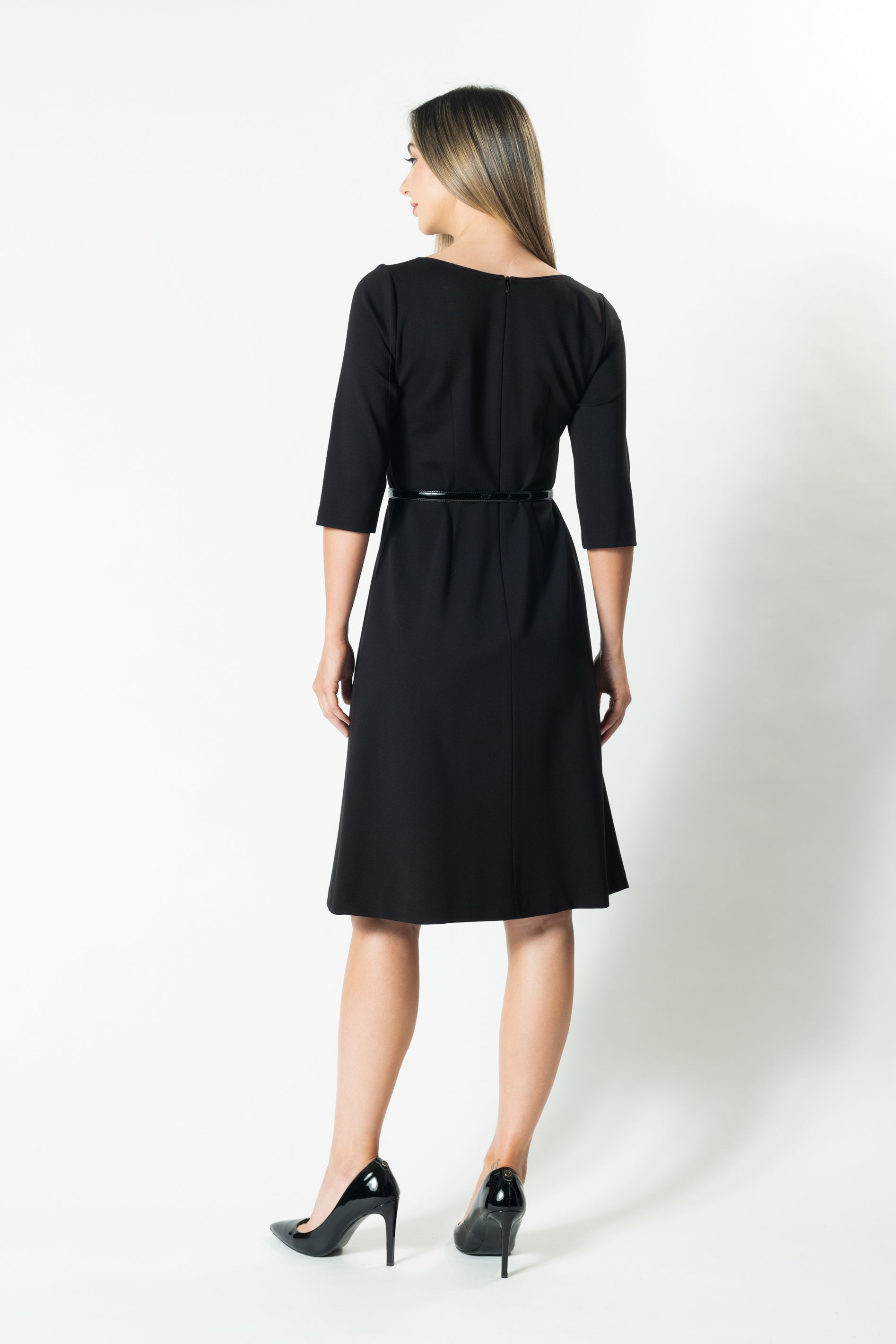 Lisa Barron MIM 3 4 Sleeve A Line Dress Made in Melbourne