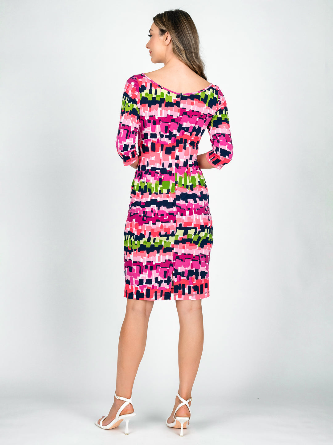 Lisa Barron | PALM SPRINGS 3/4 Sleeve Jersey Dress | Australian Made Lisa Barron | PALM SPRINGS 3/4 Sleeve Jersey Dress | Australian Made