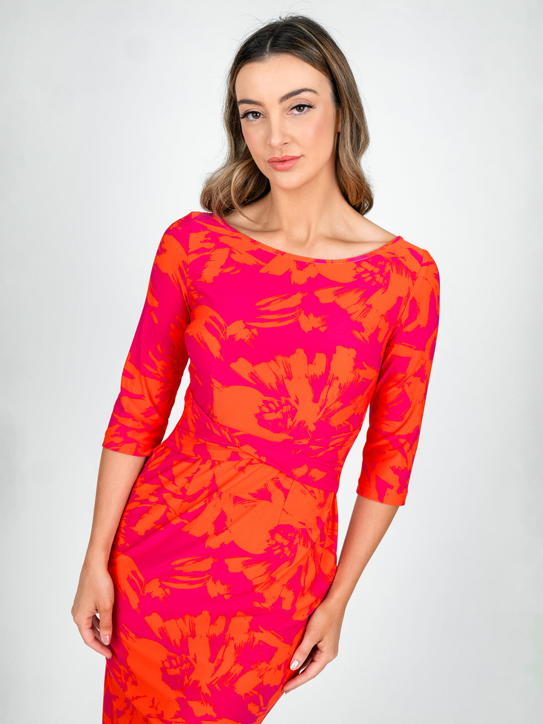 Lisa Barron | PALM SPRINGS 3/4 Sleeve Jersey Dress | Australian Made Lisa Barron | PALM SPRINGS 3/4 Sleeve Jersey Dress | Australian Made