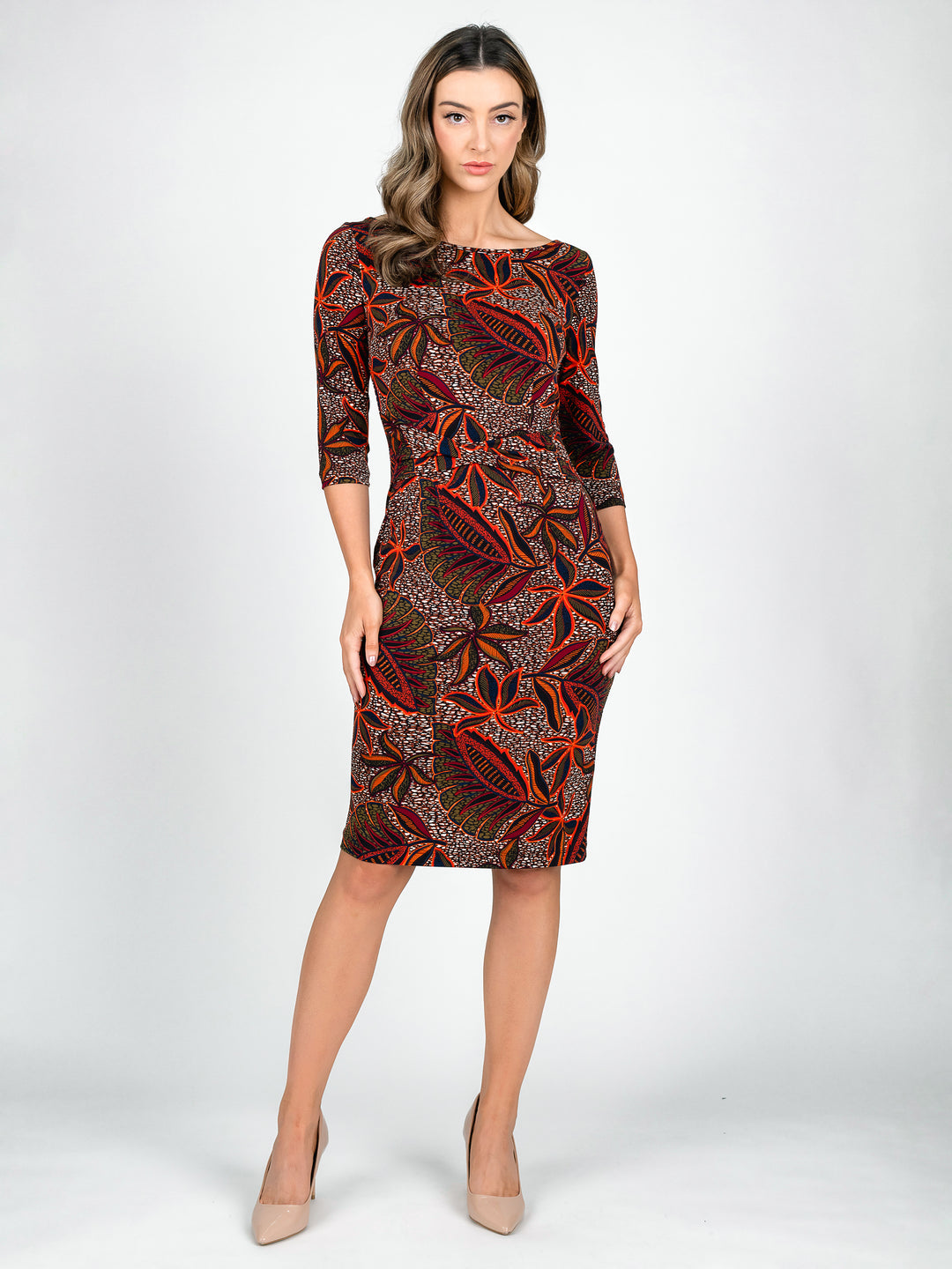 Lisa Barron | PALM SPRINGS 3/4 Sleeve Jersey Dress | Australian Made Lisa Barron | PALM SPRINGS 3/4 Sleeve Jersey Dress | Australian Made