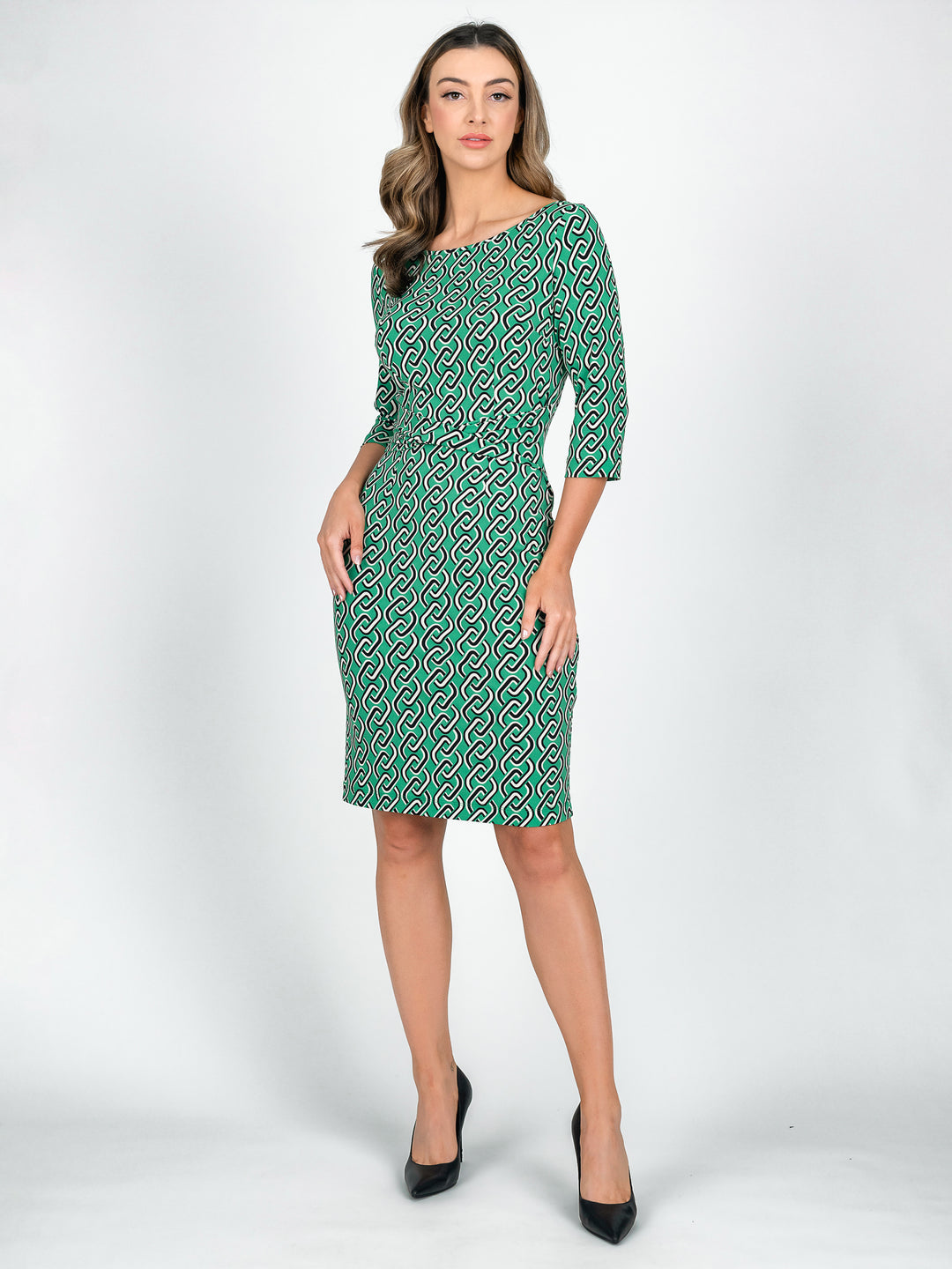 Lisa Barron | PALM SPRINGS 3/4 Sleeve Jersey Dress | Australian Made Lisa Barron | PALM SPRINGS 3/4 Sleeve Jersey Dress | Australian Made