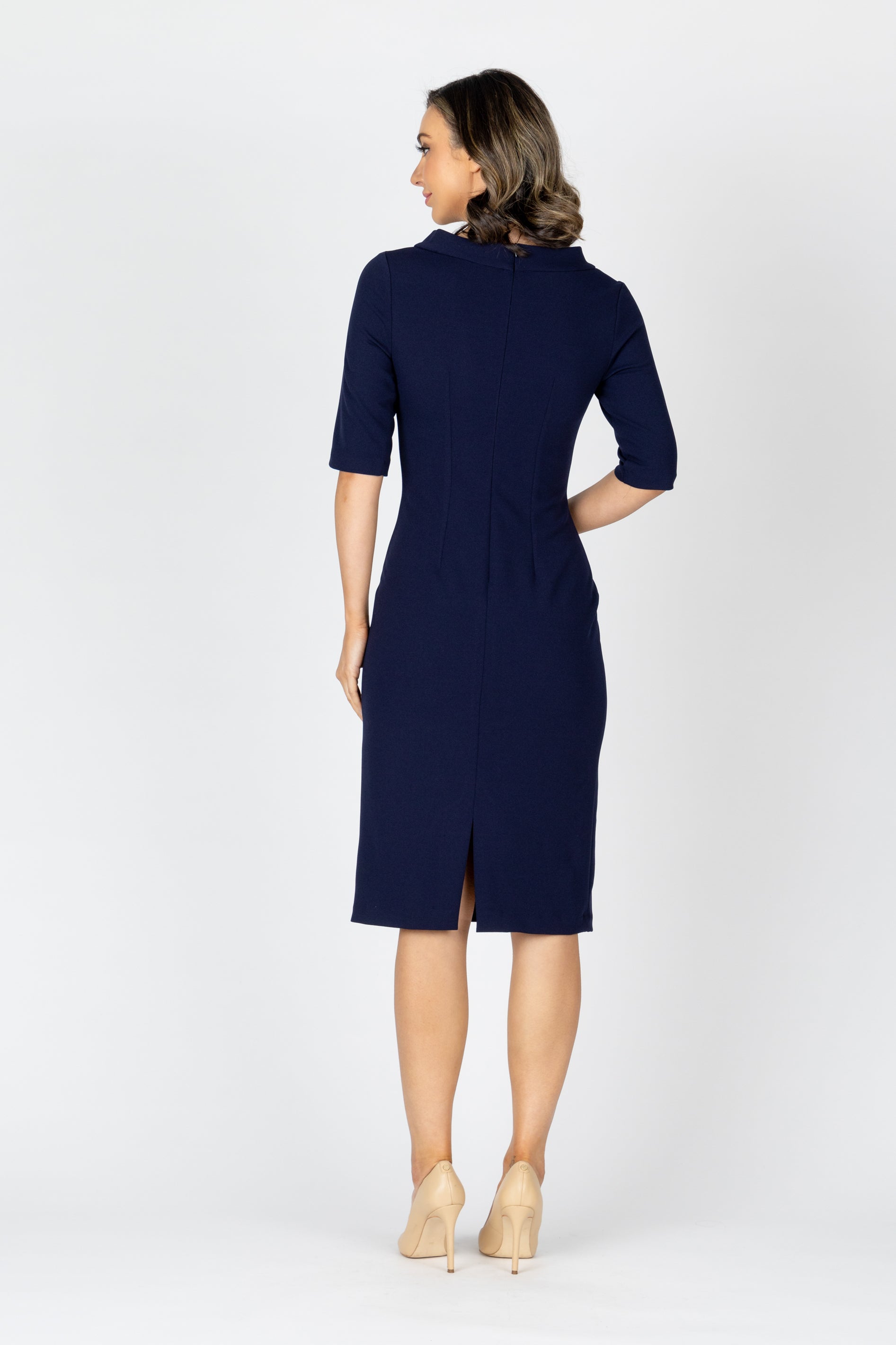 Lisa Barron | PORTO Standing Collar Dress | Made in Melbourne