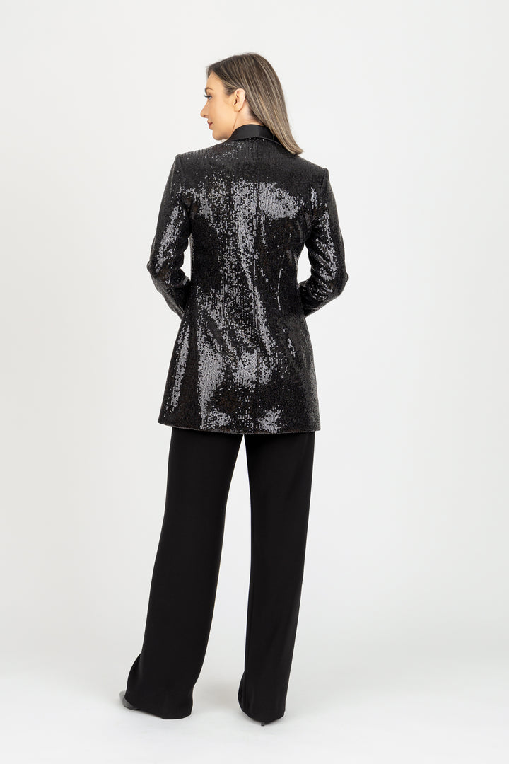 PRINCE Satin Collar Sequin Jacket