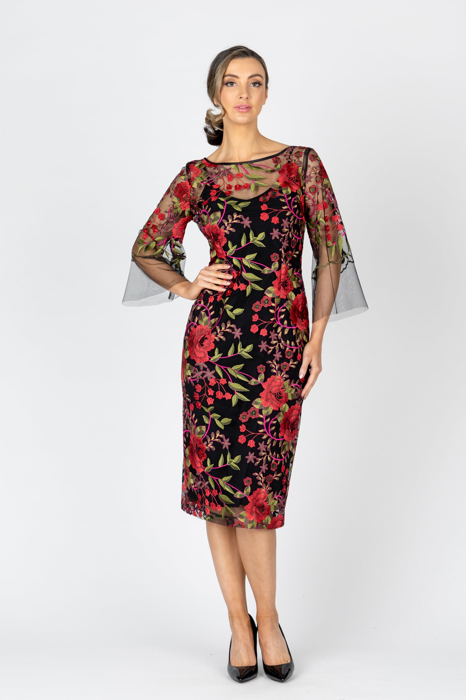 Mother of the bride dresses with bell sleeves hotsell