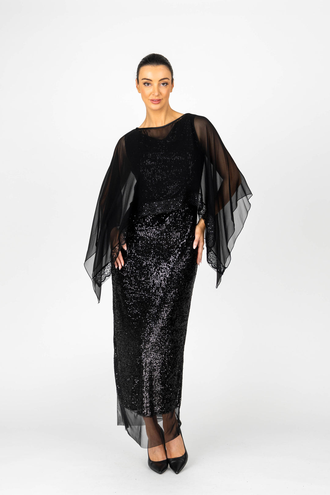 SHOWGIRL Cowl Front Long Gown