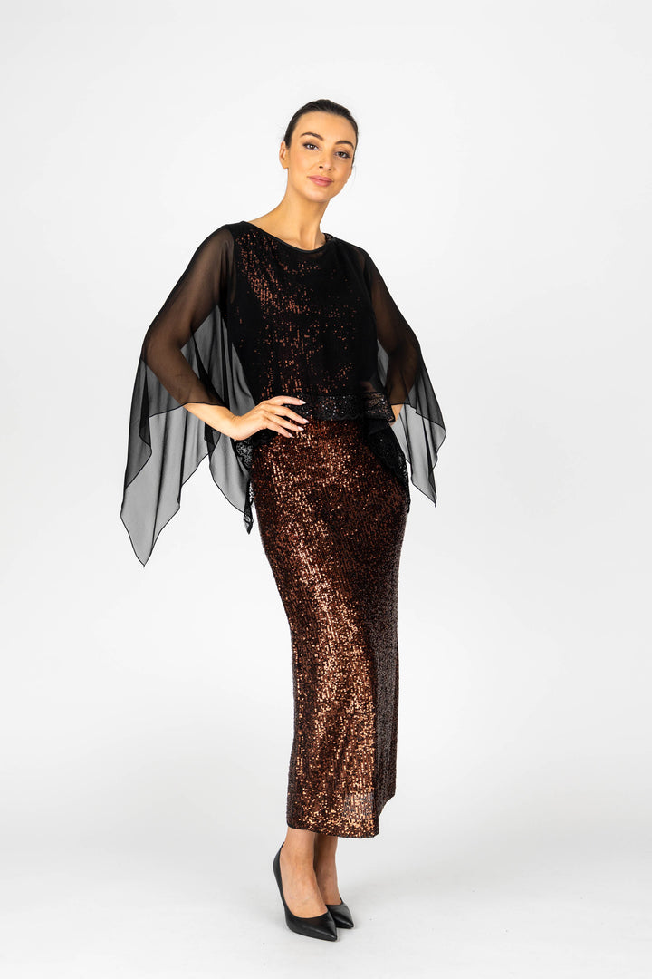 SHOWGIRL Cowl Front Long Gown