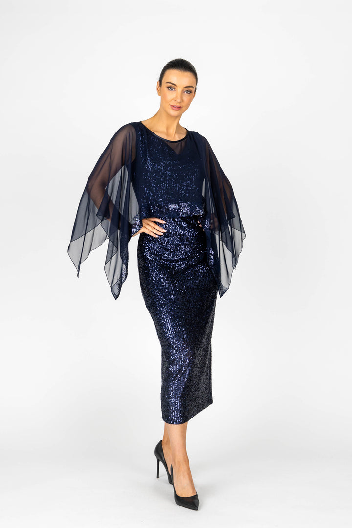 SHOWGIRL Cowl Front Long Gown