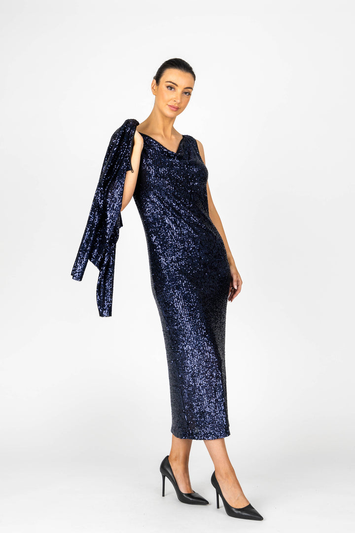 SHOWGIRL Cowl Front Long Gown