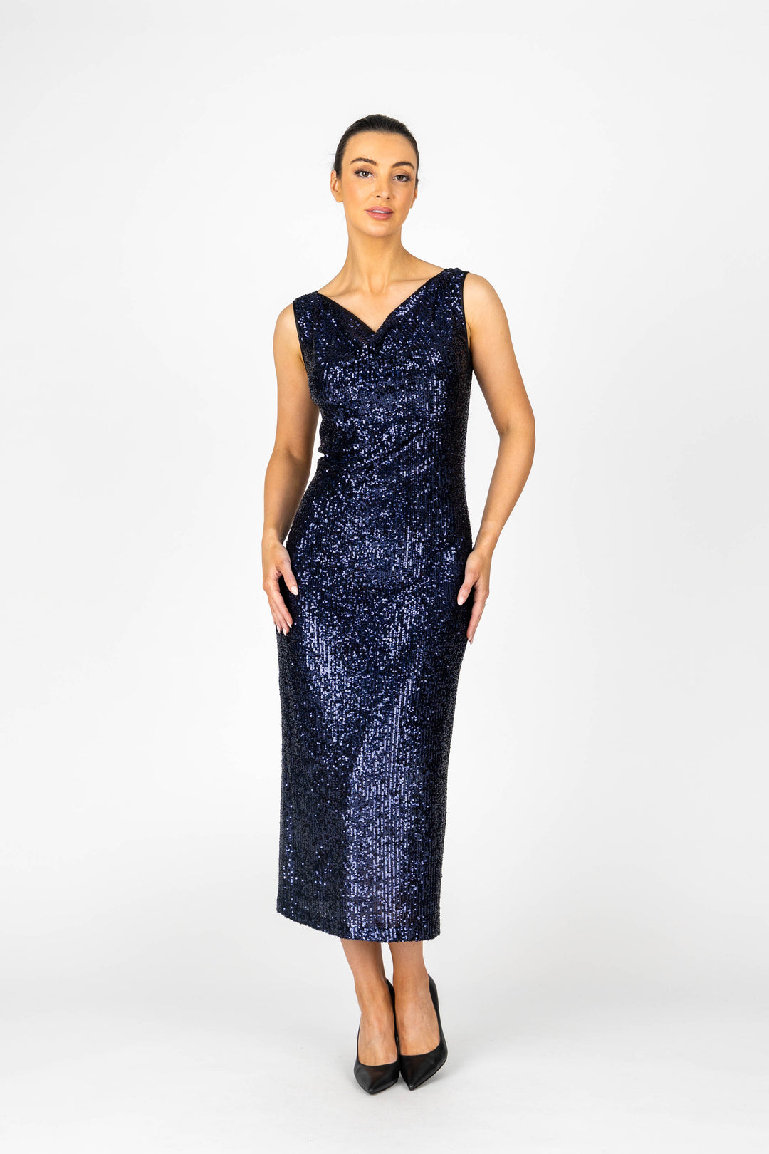 SHOWGIRL Cowl Front Long Gown