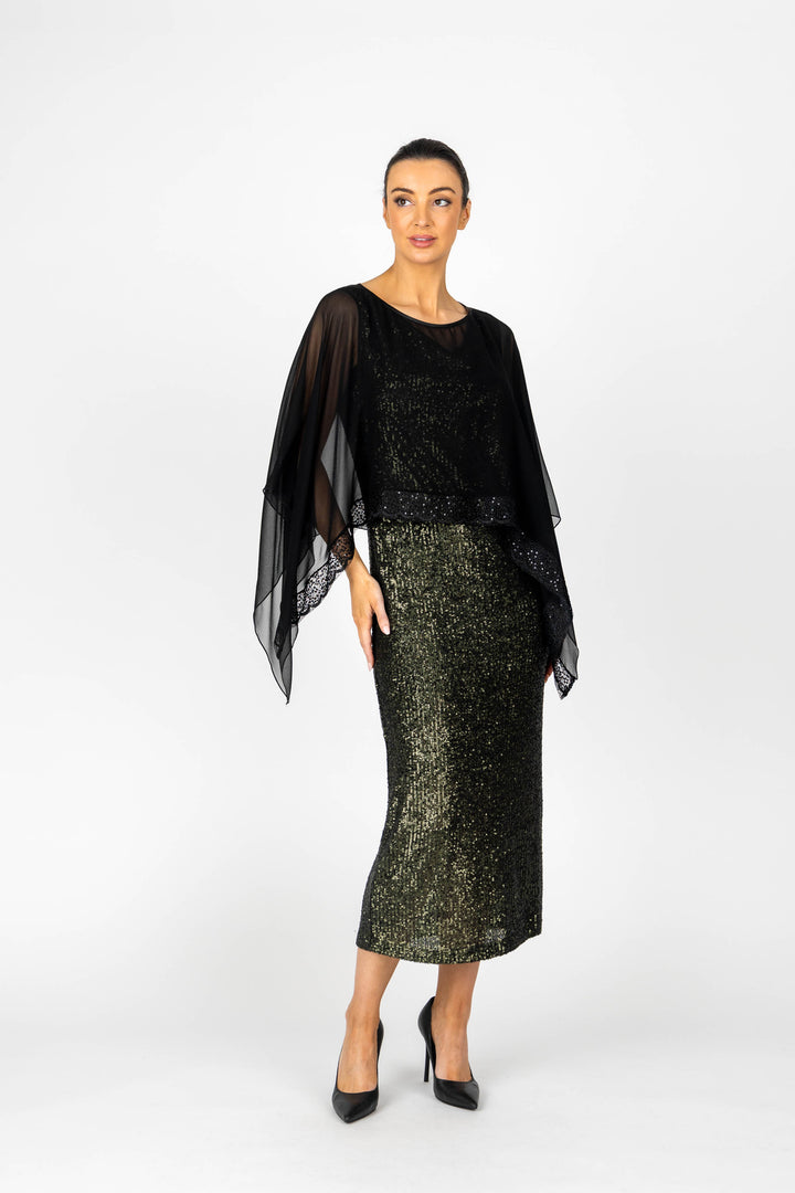 SHOWGIRL Cowl Front Long Gown