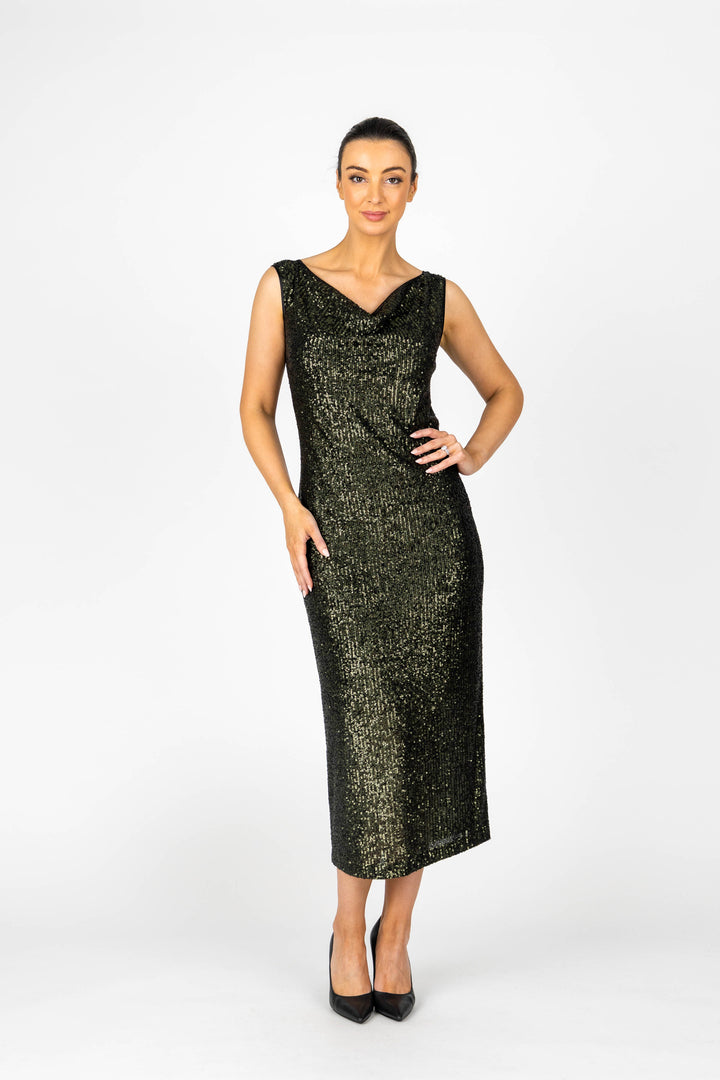 SHOWGIRL Cowl Front Long Gown