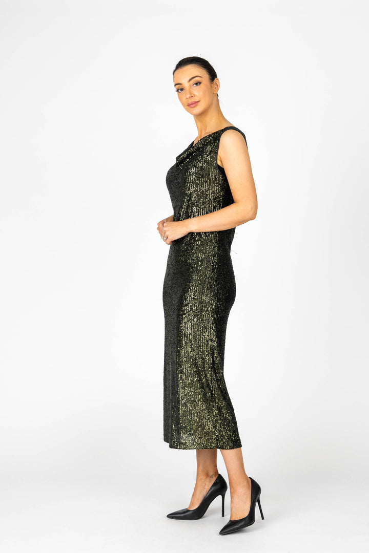 SHOWGIRL Cowl Front Long Gown