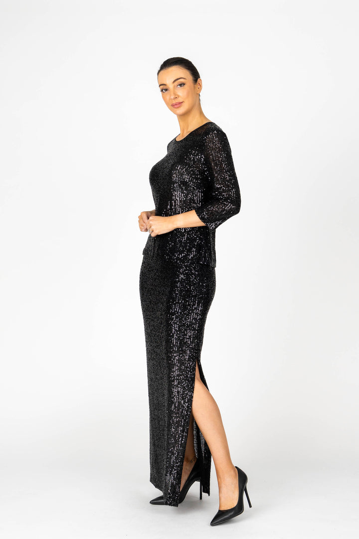 SHOWGIRL Sequin Split Maxi Skirt