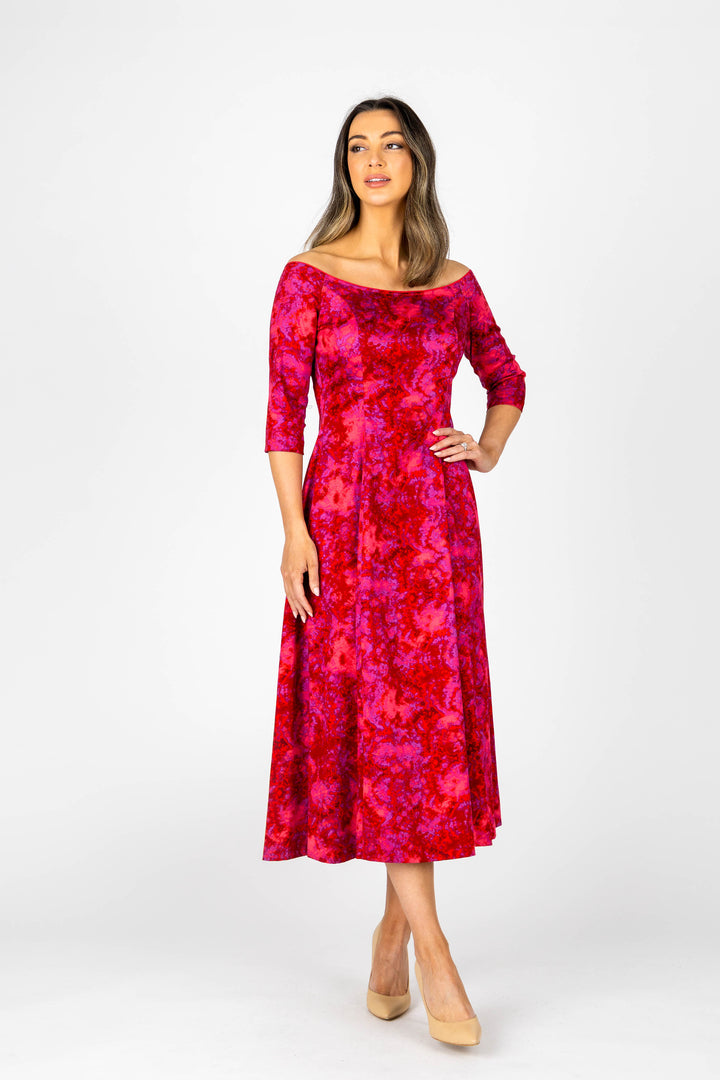 SUNSET A-Line Off Shoulder Dress