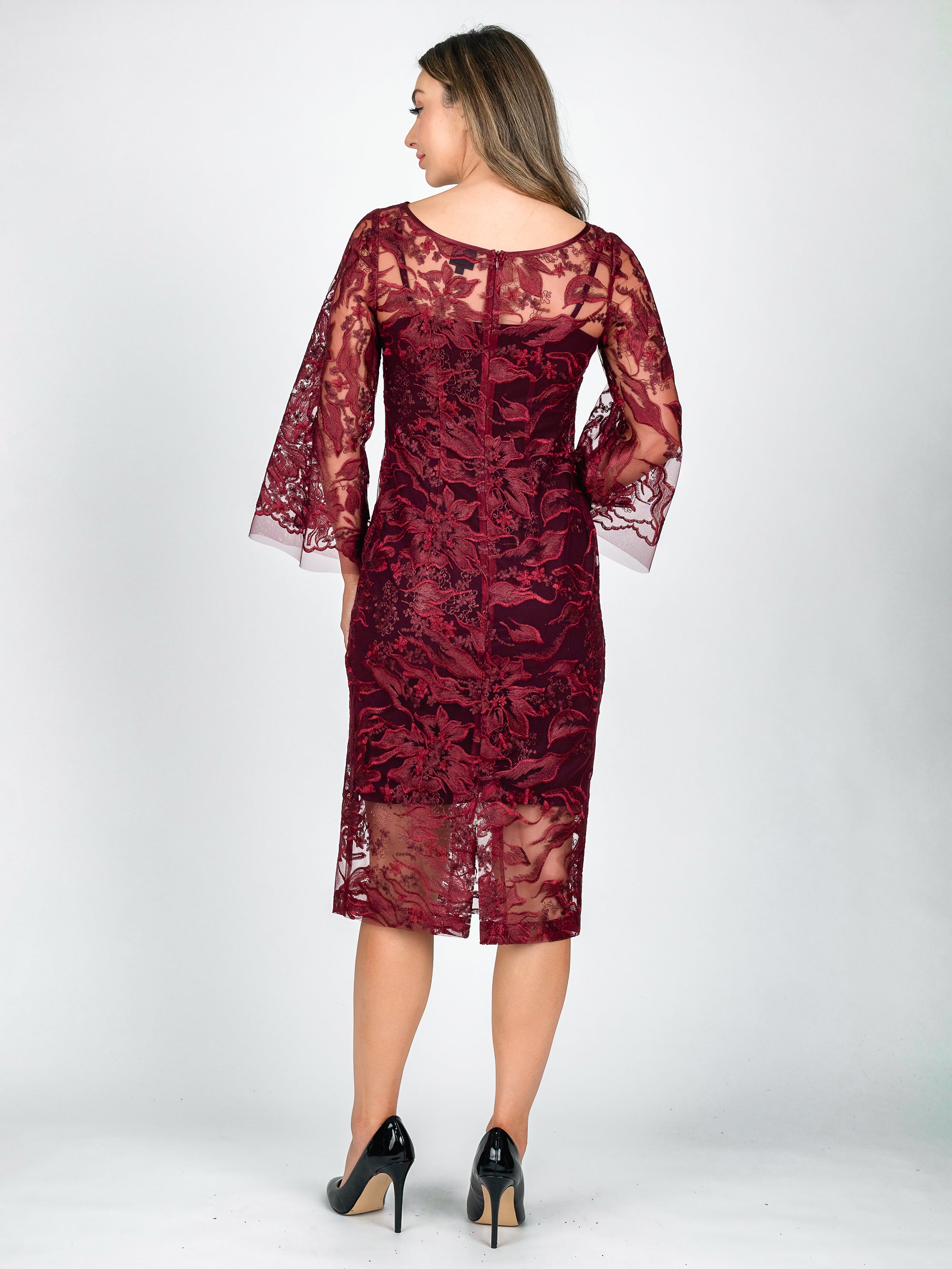 Lisa Barron VENEZIA Bell Sleeve Cocktail Dress Made in