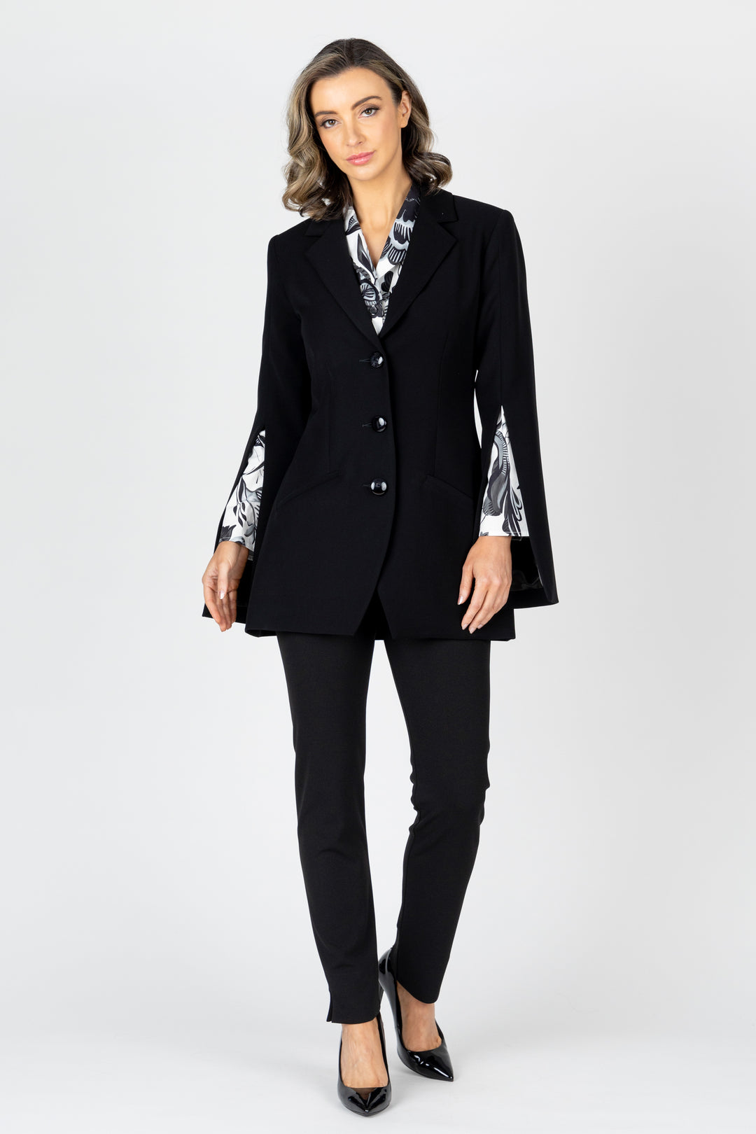 VITA Split Sleeve Long-Line Blazer