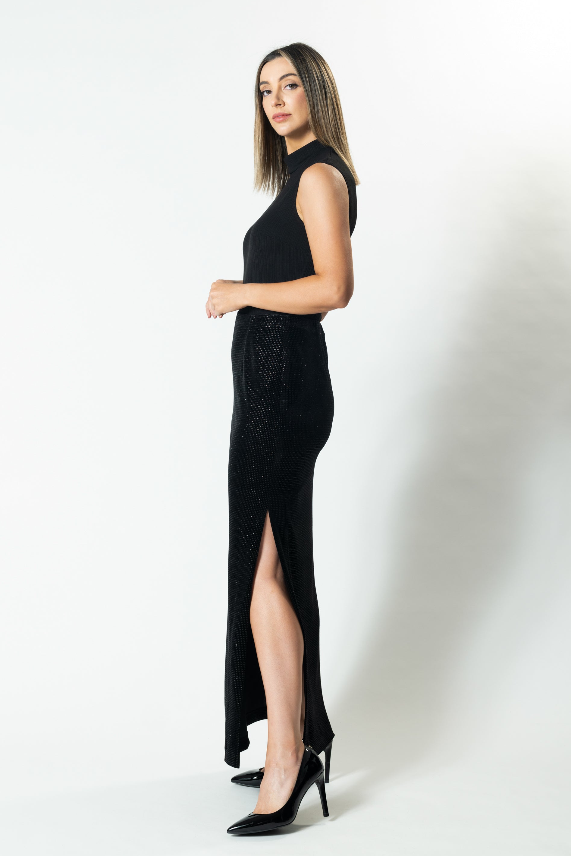 Lisa Barron | ZETA Side Split Maxi Skirt | Made in Melbourne