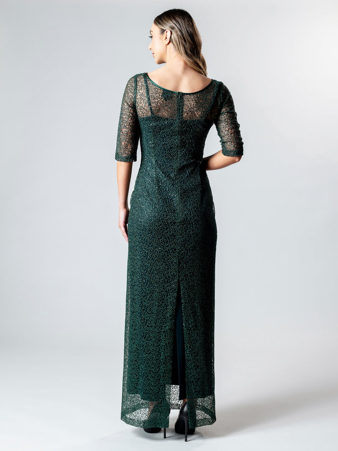 Lisa Barron | EMERALD 3/4 Sleeve Evening Gown | Made in Melbourne, Australia Lisa Barron | EMERALD 3/4 Sleeve Evening Gown | Made in Melbourne, Australia