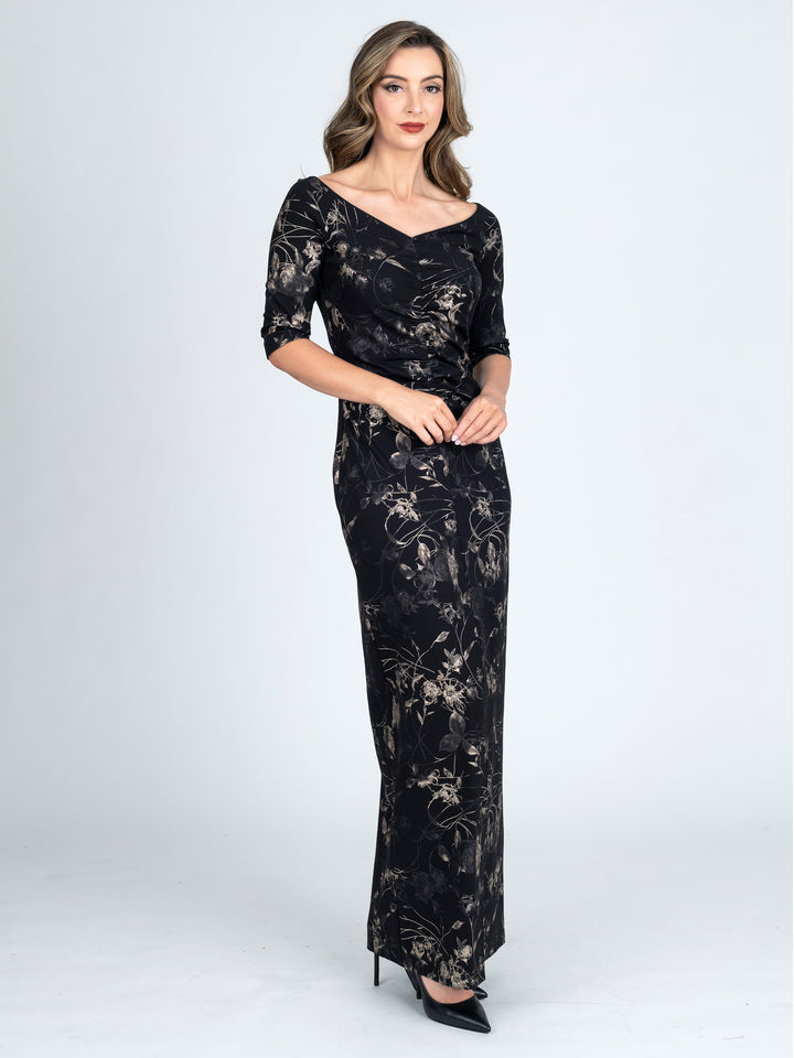 GILT Gathered Long Sleeve Gown