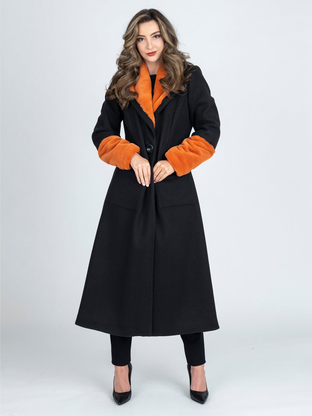 GLASGOW Longline Fur Trimmed Coat