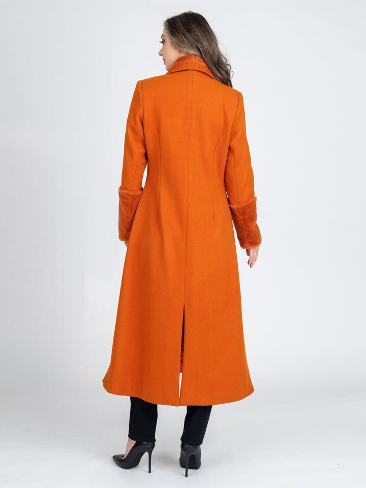 GLASGOW Longline Fur Trimmed Coat