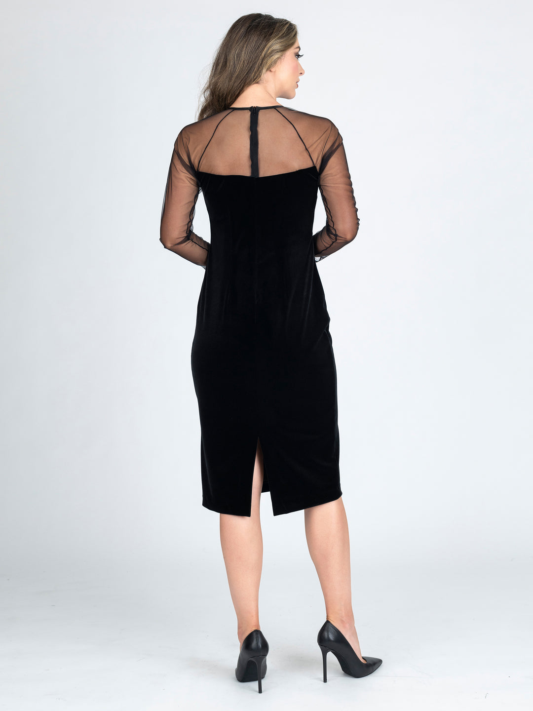 velvet cocktail dress australia Tina Holly Couture TA301 Navy Blue Velvet Long Sleeve Midi Formal Dress Navy / 6 AUS