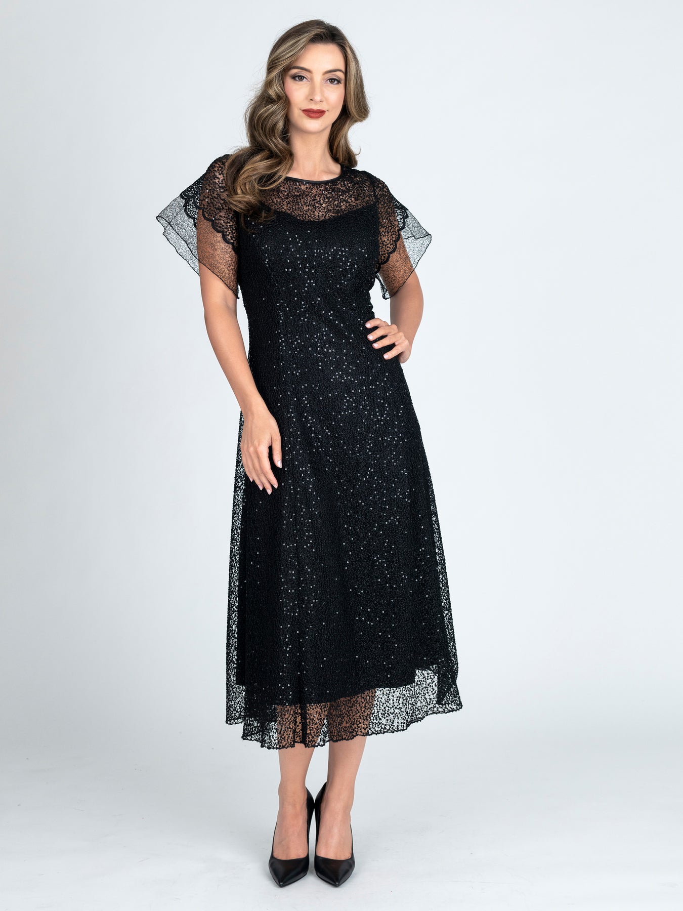 Lisa Barron | LUXE A-Line Short Sleeve Cocktail Dress |Australian Made Lisa Barron | LUXE A-Line Short Sleeve Cocktail Dress |Australian Made