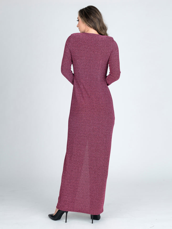 MIDNIGHT 3/4 Sleeve Collared Midi Dress