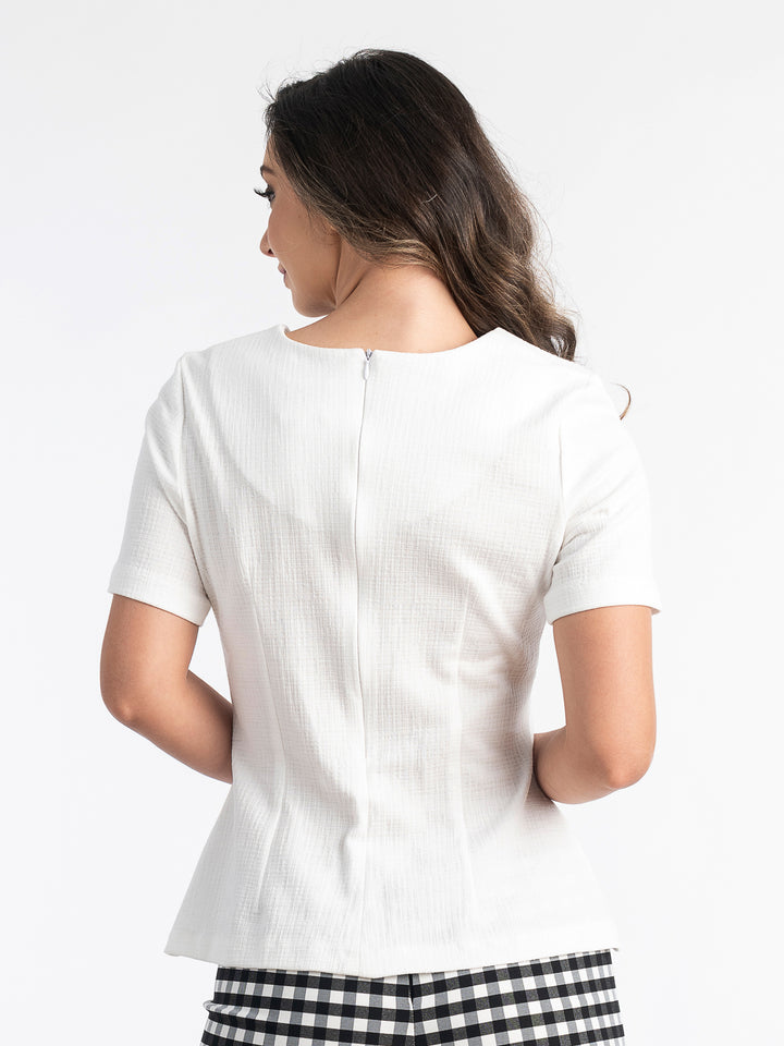 PEARL Short Sleeve Flared Top
